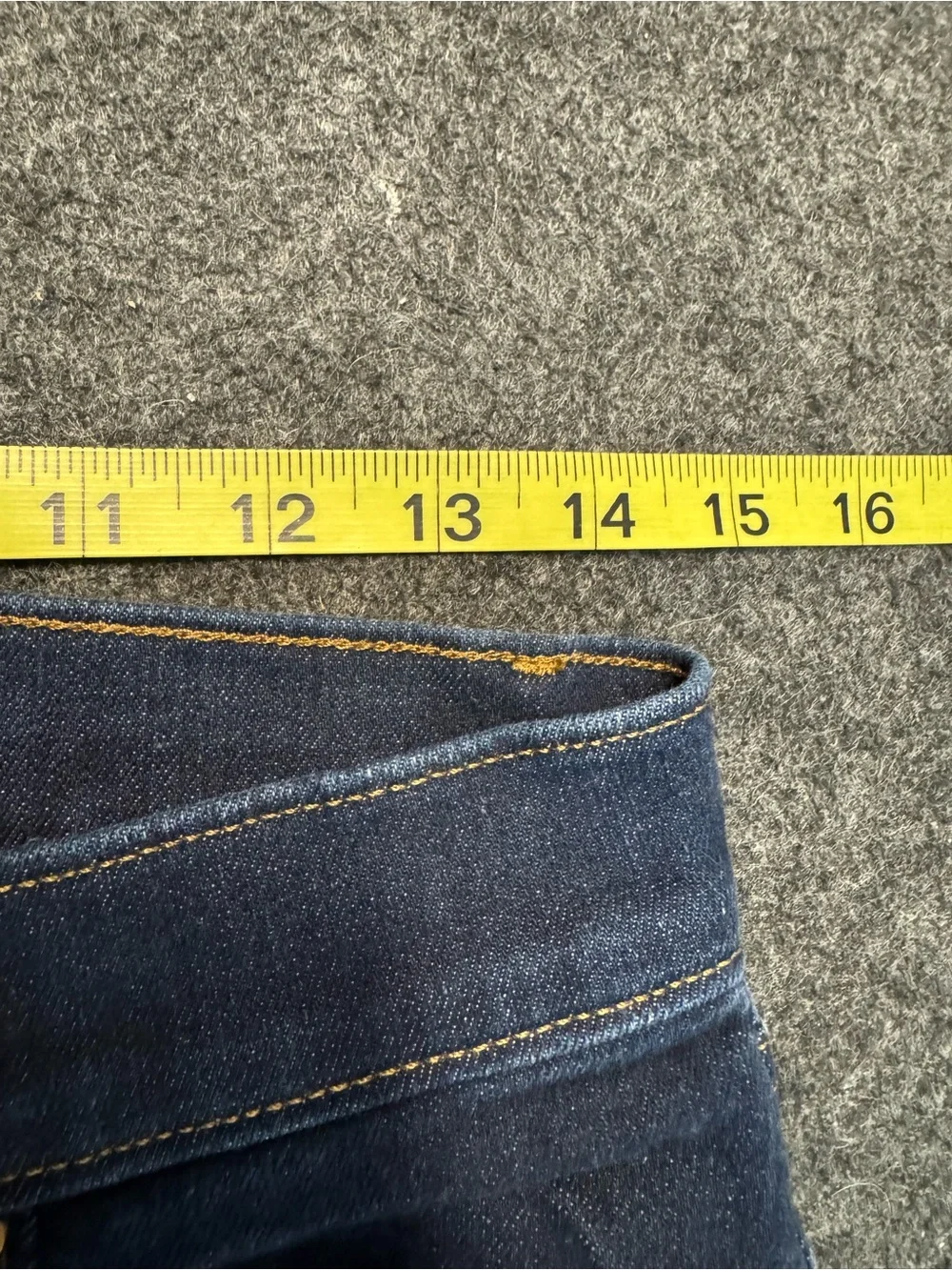 Ann Taylor Dark Blue Ankle Jeans with Button-Hem